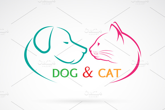 Vector Of Dog And Cat. Pet. Animal.