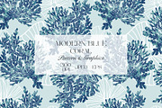 Blue Coral Seamless Pattern, a Pattern Graphic by StudioGlouna (Thumbnail 1 of 7)