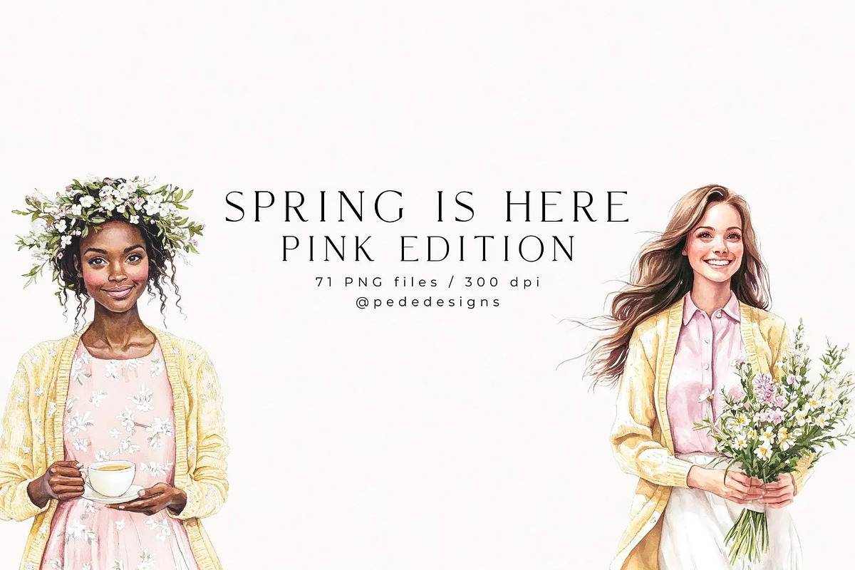 Spring Is Here. Pink Edition., a Seasonal Illustration by PeDe Designs (Photo 6 of 14)