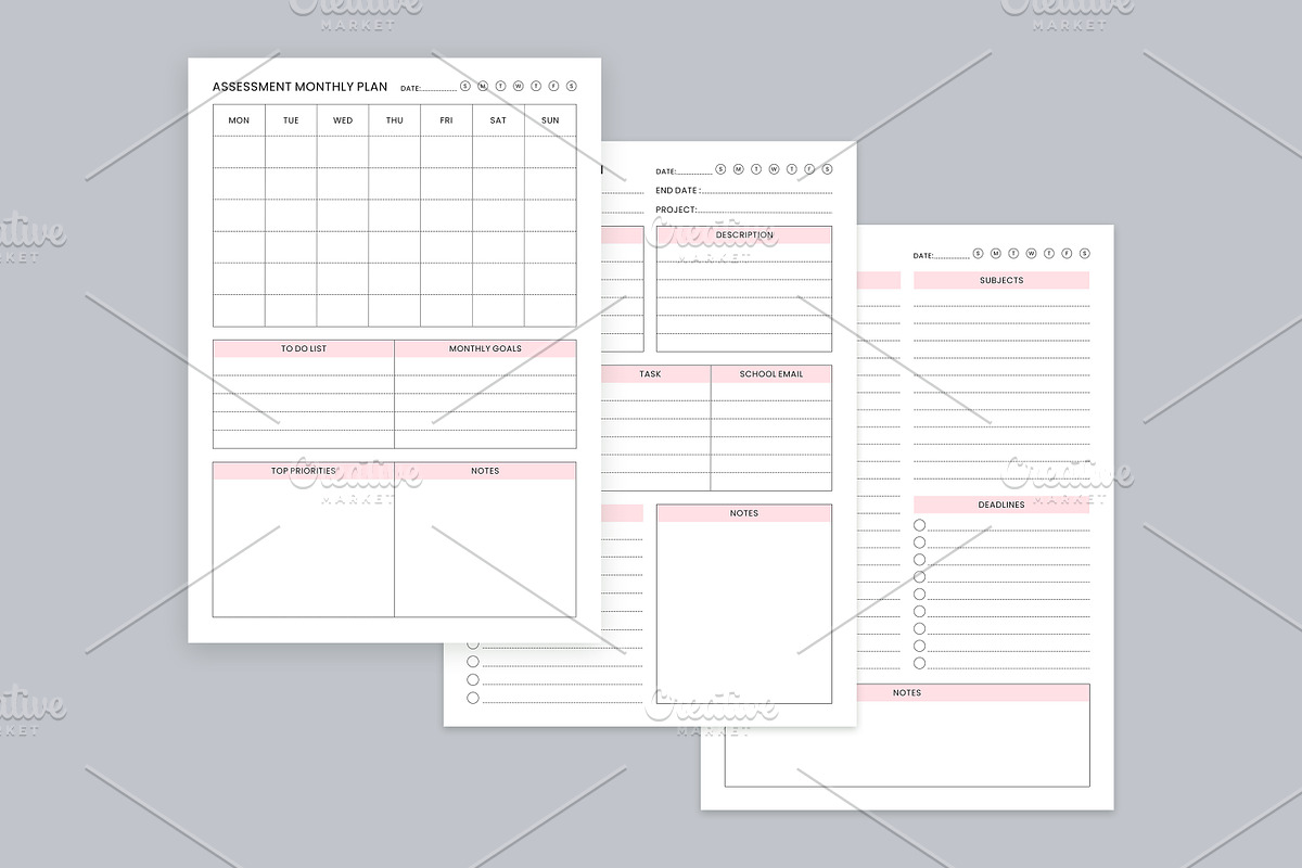 5 Study Planning Pages Set V-18, a Stationery Template by shahsoft (Photo 2 of 3)