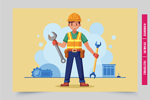 Illustration of a construction worke, an Illustration by Tanuart