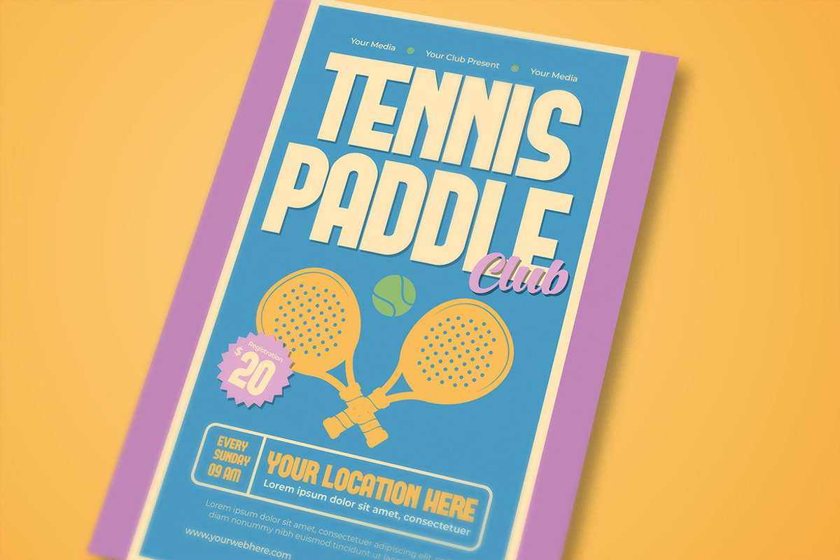 Tennis Paddle Club Flyer, a Flyer Template by megarez (Photo 3 of 3)