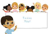 Multicultural Children Hold Poster, an Education Illustration by FoxyImage (Thumbnail 4 of 4)