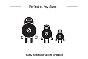 Cute Robot Icons, a Solid Icon by Designfour (Thumbnail 7 of 7)