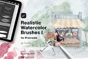 Watercolor Brushes for Procreate, a Brush Add-On by Gau Silva Studio (Thumbnail 1 of 11)