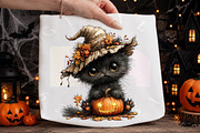 Whimsical Black Cat Halloween PNG, a Transportation Illustration by Digital Artistic99 (Thumbnail 4 of 7)