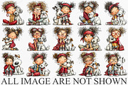Whimsical Hugging Girl and Dog PNG, a Seasonal Illustration by Canvas Craft (Thumbnail 4 of 10)