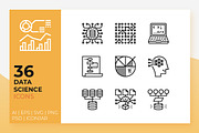 Data Science Icons, an Outline Icon by Becris (Thumbnail 1 of 3)