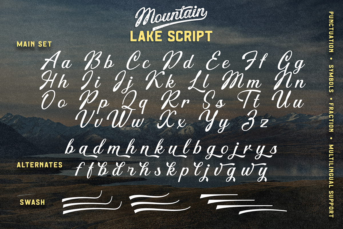 Mountain Lake, a Script Font by Larin Type Co. (Photo 14 of 15)