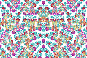 Colorful Floral Collage Pattern Mosaic