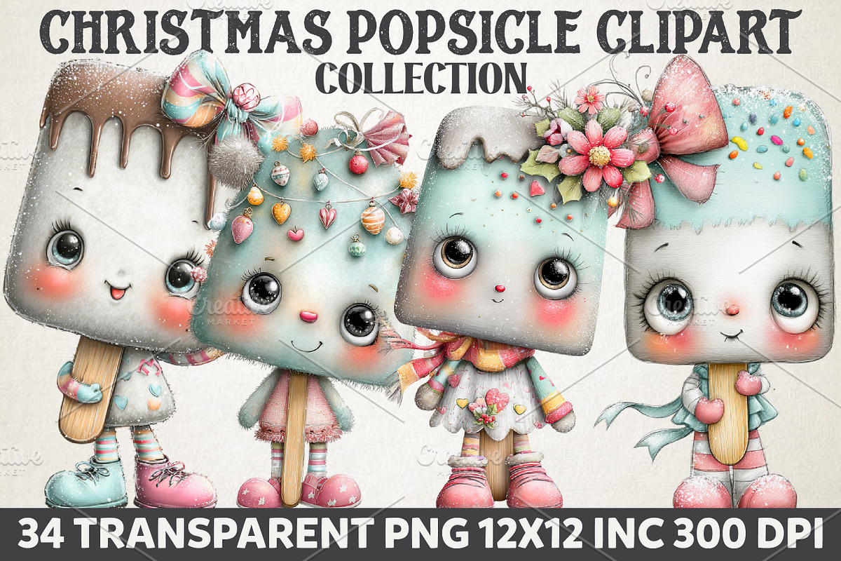 Christmas Popsicle Clipart, an Illustration by RobertsArt (Photo 1 of 7)