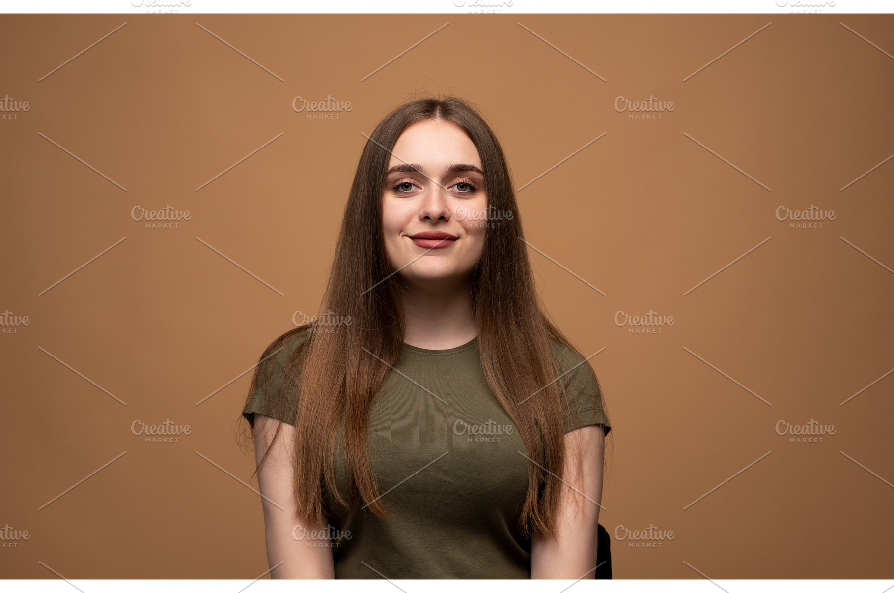 Young woman with long brown hair, a Person Photo by volodymyrshtun13795