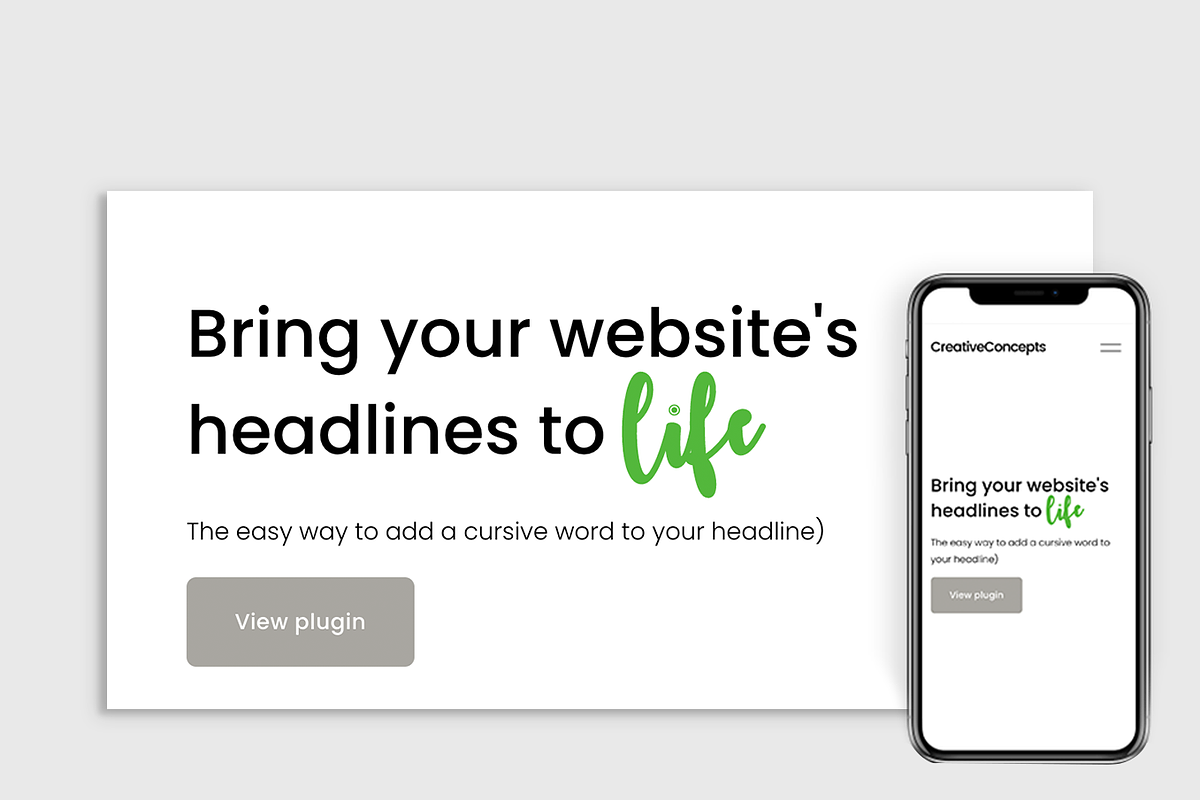 Solo Cursive Headline Squarespace, a Plug-in Add-On by Palm Creatives (Photo 1 of 2)