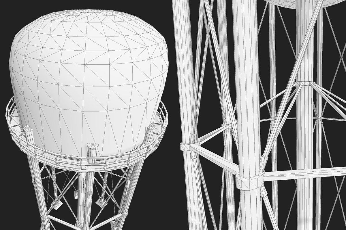 Metal Water Tower, an Architecture 3D Model by GamePoly (Photo 5 of 5)