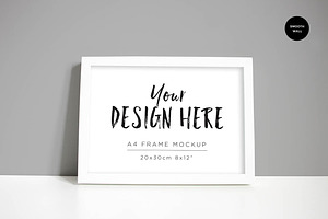 A4 White Landscape Frame Mockup