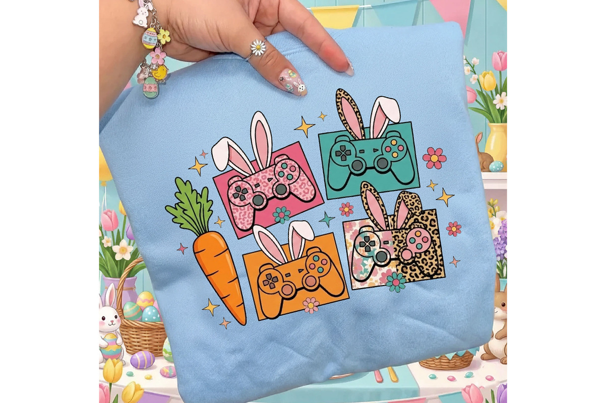 Easter Gamer PNG, Bunny Controller, an Illustration by Designking (Photo 6 of 6)