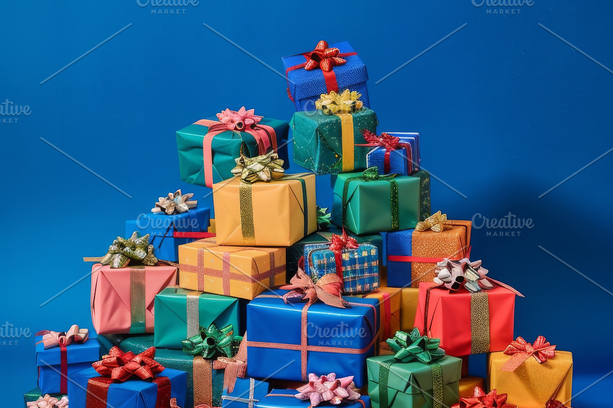86 Gift boxes with ribbons and bows, a Holiday Photo by Handmadefont (Photo 22 of 90)