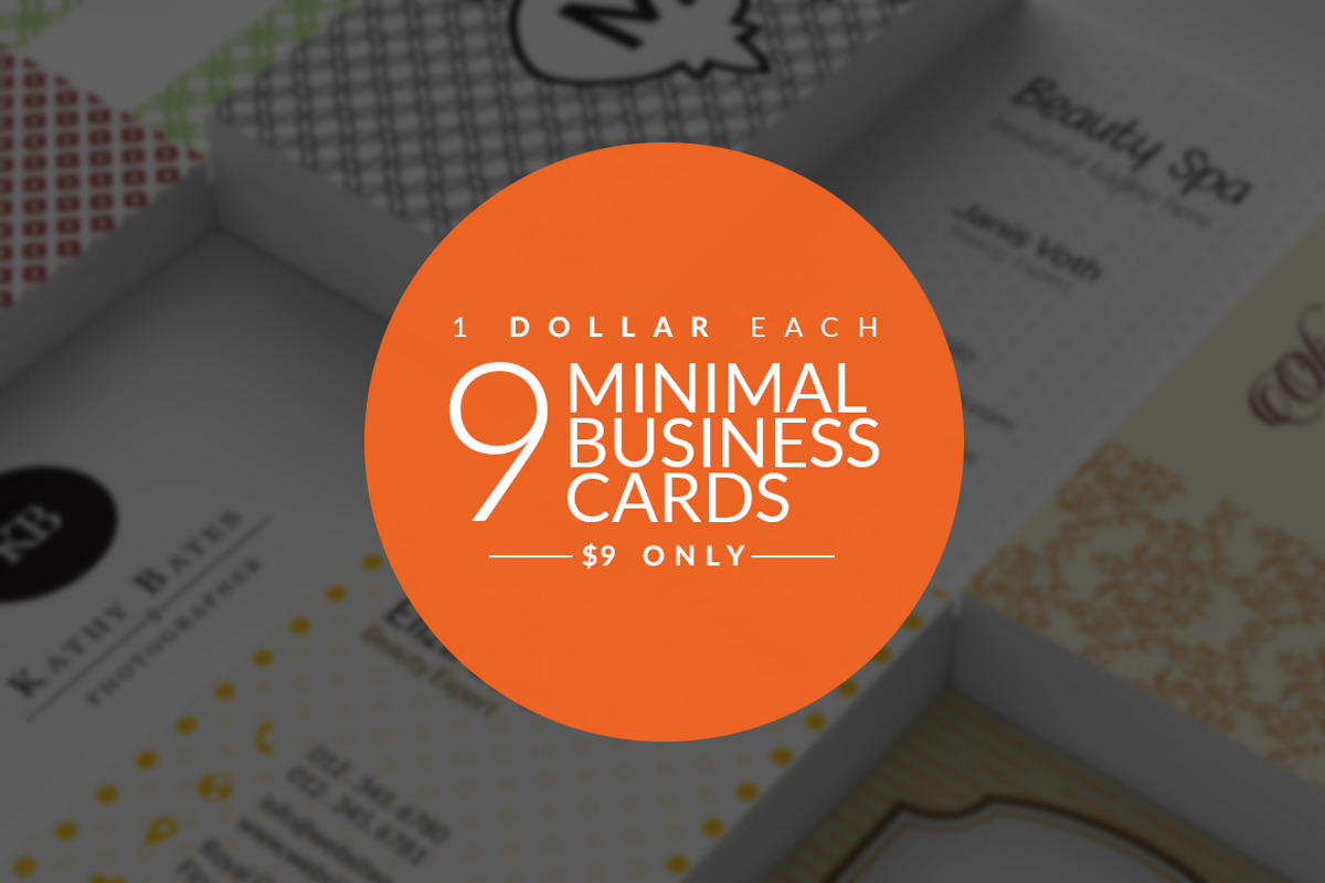 9 Simple Minimal Business Cards, a Business Card Template by GraphicPick (Photo 1 of 2)