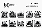 Miami Skyline Icon, a Solid Icon by Akatype Studio (Thumbnail 1 of 3)