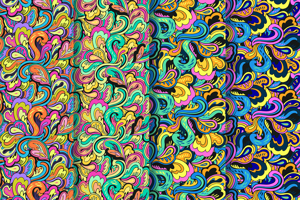 Vintage colorful seamless patterns, a Pattern Graphic by Robusta (Photo 3 of 4)