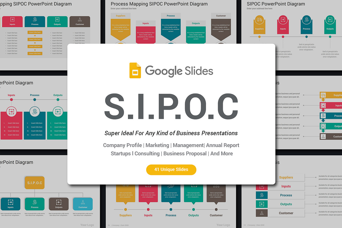 SIPOC Google Slides Diagrams Pack, a Presentation Template by SlideOne