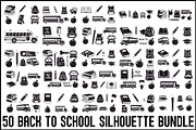 Back To School Silhouette Bundle, an Illustration by Designer_Momina (Thumbnail 1 of 51)