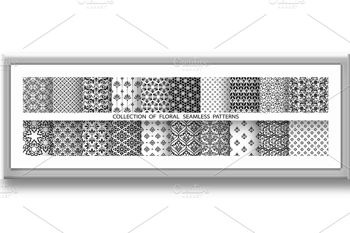 Geometric floral set of patterns, a Pattern Graphic by RODINA (Photo 3 of 3)
