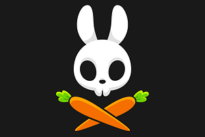 Jolly Roger Rabbit Skull with Carrot, an Illustration by Irina Mir