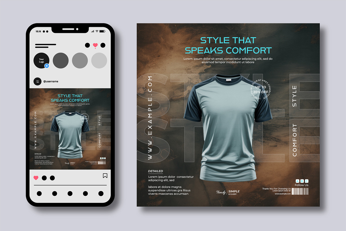 Trendy Comfort T Shirt Social Media, a Social Media Template by MightyDesign (Photo 1 of 7)