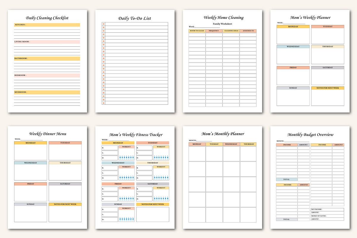 The Mom Life Planner Bundle, a Stationery Template by Designmela01 (Photo 3 of 10)