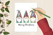 Merry Christmas Gnome Glitter, an Illustration by designcity5 (Thumbnail 3 of 8)