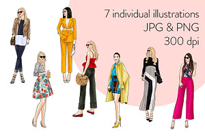 Fashion Girls 34- Light Skin Clipart