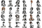 Whimsical Summer Coffee Girl Clipart, an Illustration by designcity5 (Thumbnail 2 of 5)