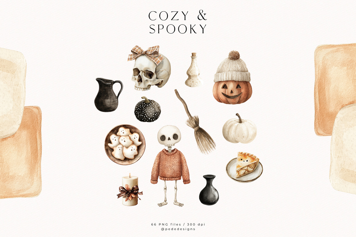 Cozy & Spooky Collection, a Seasonal Illustration by PeDe Designs (Photo 6 of 30)