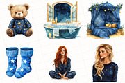 Dreamy Night Cottage Clipart, an Illustration by OK Design (Thumbnail 3 of 5)