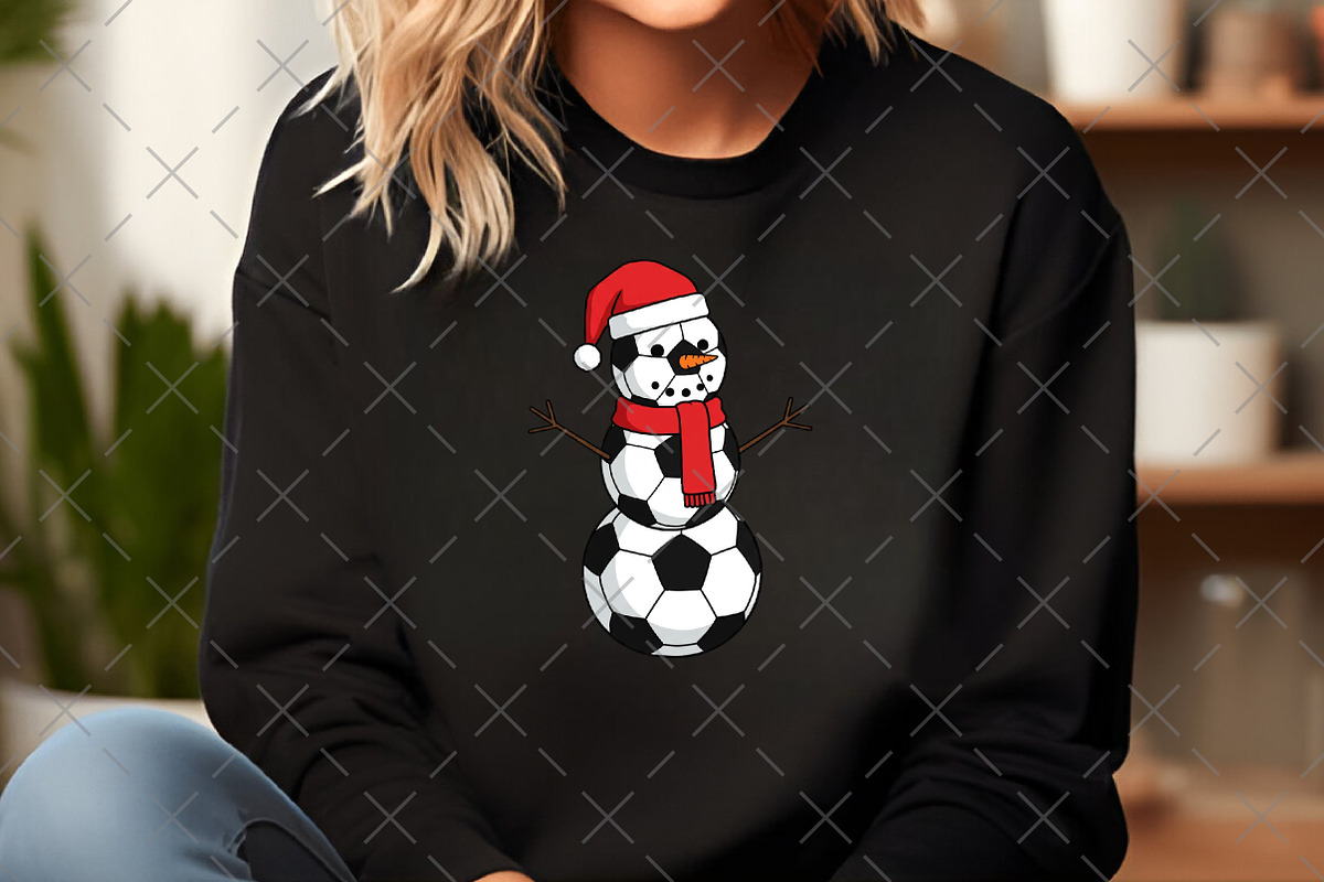 Christmas Snowman Soccer PNG, an Illustration by Craft Nest (Photo 3 of 6)