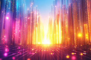 Neon Corridor in a High-Tech Futuristic City, an Abstract Photo by Natalia Klenova's Shop
