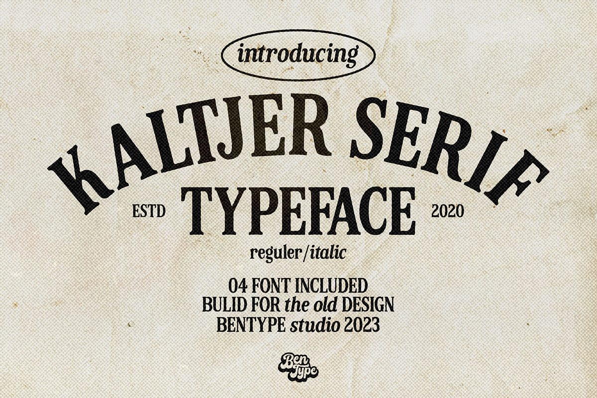 Kaltjer - Serif Font, a Serif Font by Bentype Studio (Photo 1 of 8)