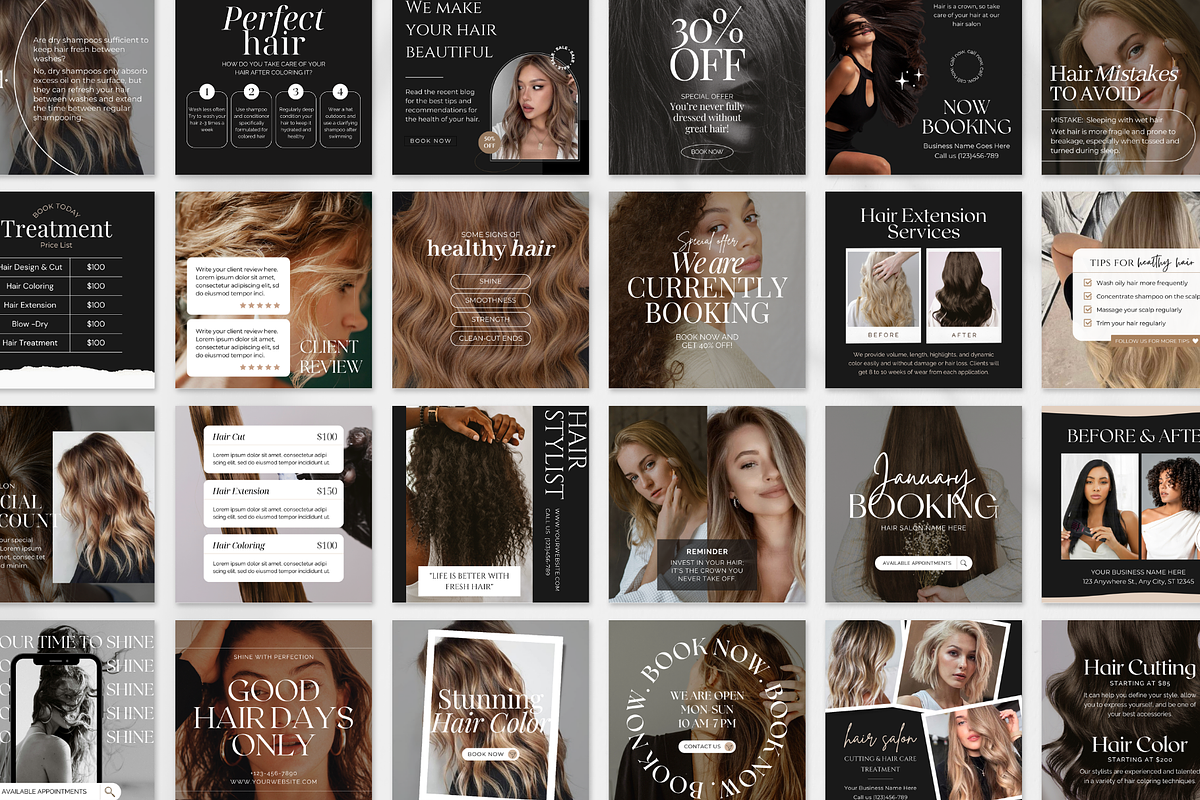 Hair Instagram Post Template, a Social Media Template by ShopRShop (Photo 8 of 10)