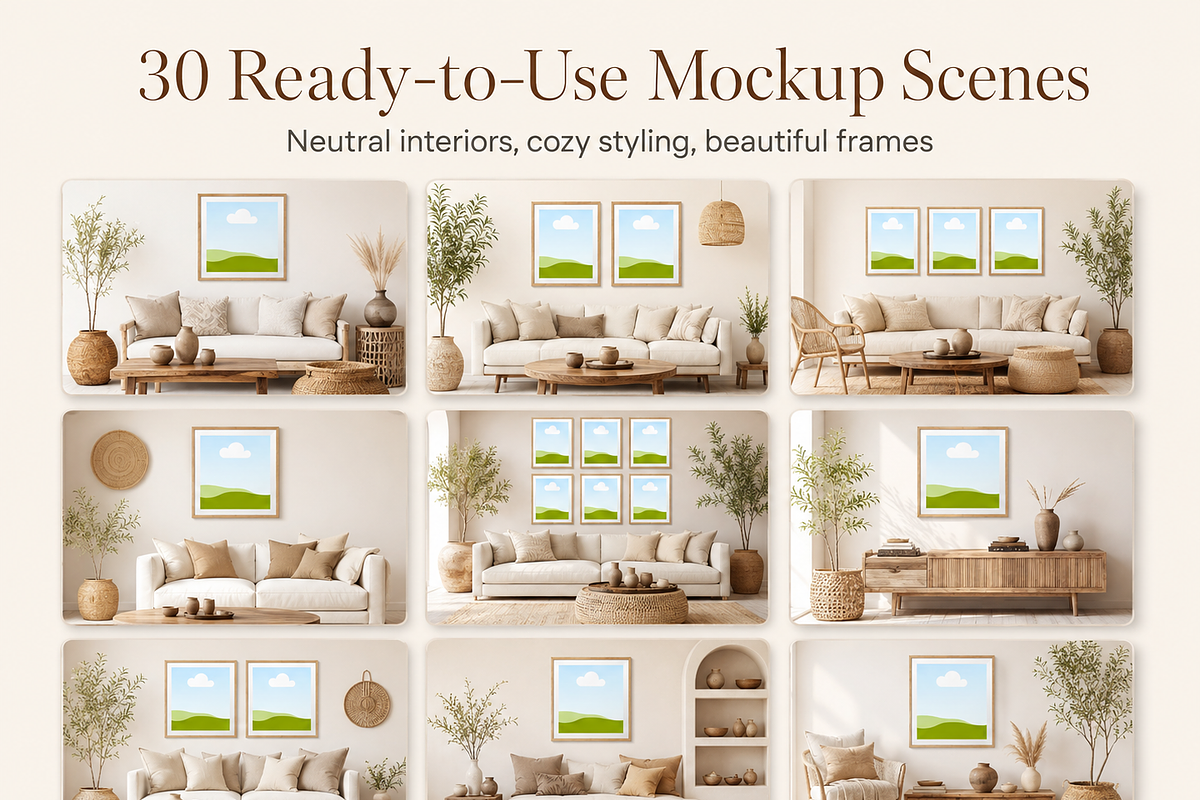 30 Boho Wall Art Mockups for Etsy, a Household Mockup by Local Marketing Templates (Photo 2 of 8)