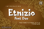 Etnizio - A Fancy Ethnic Font Duo, a Font by nIznaztype (Thumbnail 1 of 8)