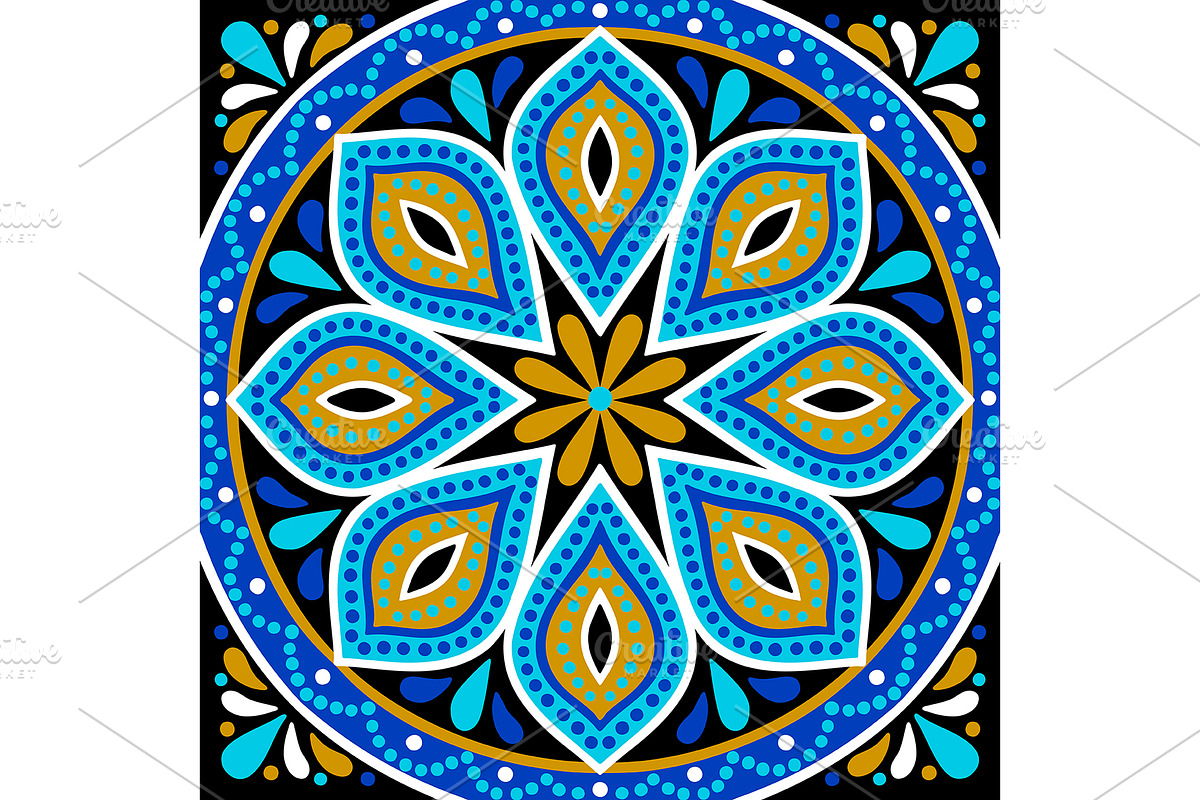 Moroccan ceramic tile pattern., an Object Graphic by incomible