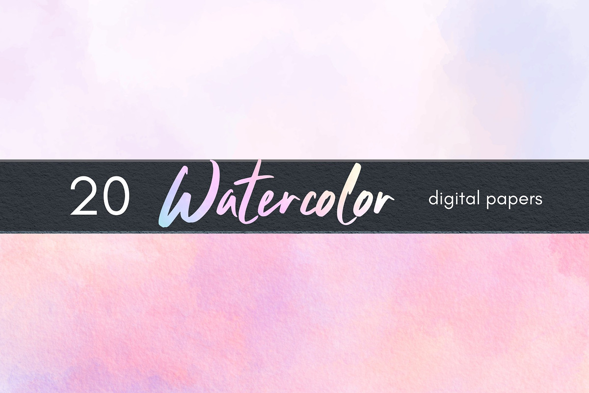 Pastel Watercolor Digital Papers, a Background Graphic by Business Chic (Photo 3 of 5)