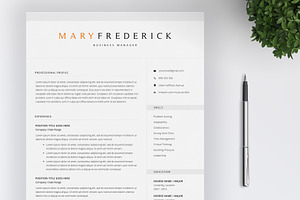 Elegant Resume Template / 4 Pages