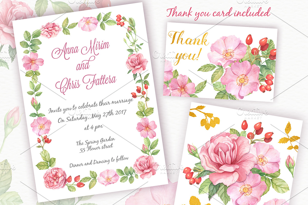 Wild Roses Watercolor Set, a Decorative Illustration by Irina Diasli (Photo 8 of 9)