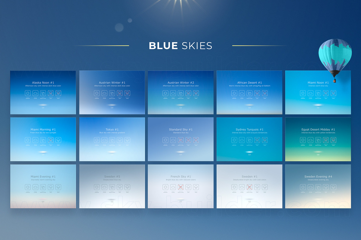 Sky Gradients Overlays for Photoshop, a Texture Graphic by FEINGOLD (Photo 2 of 14)