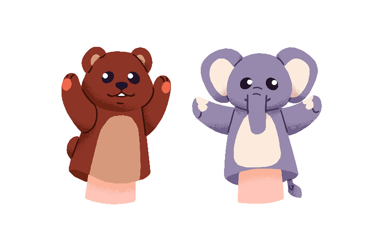 Animal hand puppets for kids set, an Animal Illustration by PaperTrident (Photo 6 of 7)