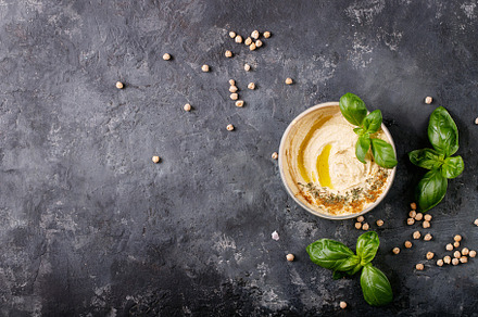 Hummus with olive oil and ground cumin, a Food & Drink Photo by RomanDebree