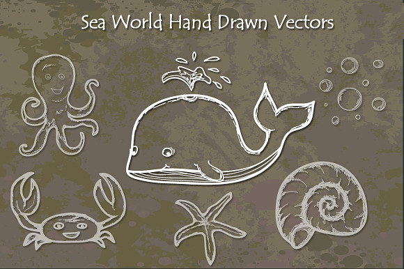 Sea World Hand Drawn Vectors preview 4
