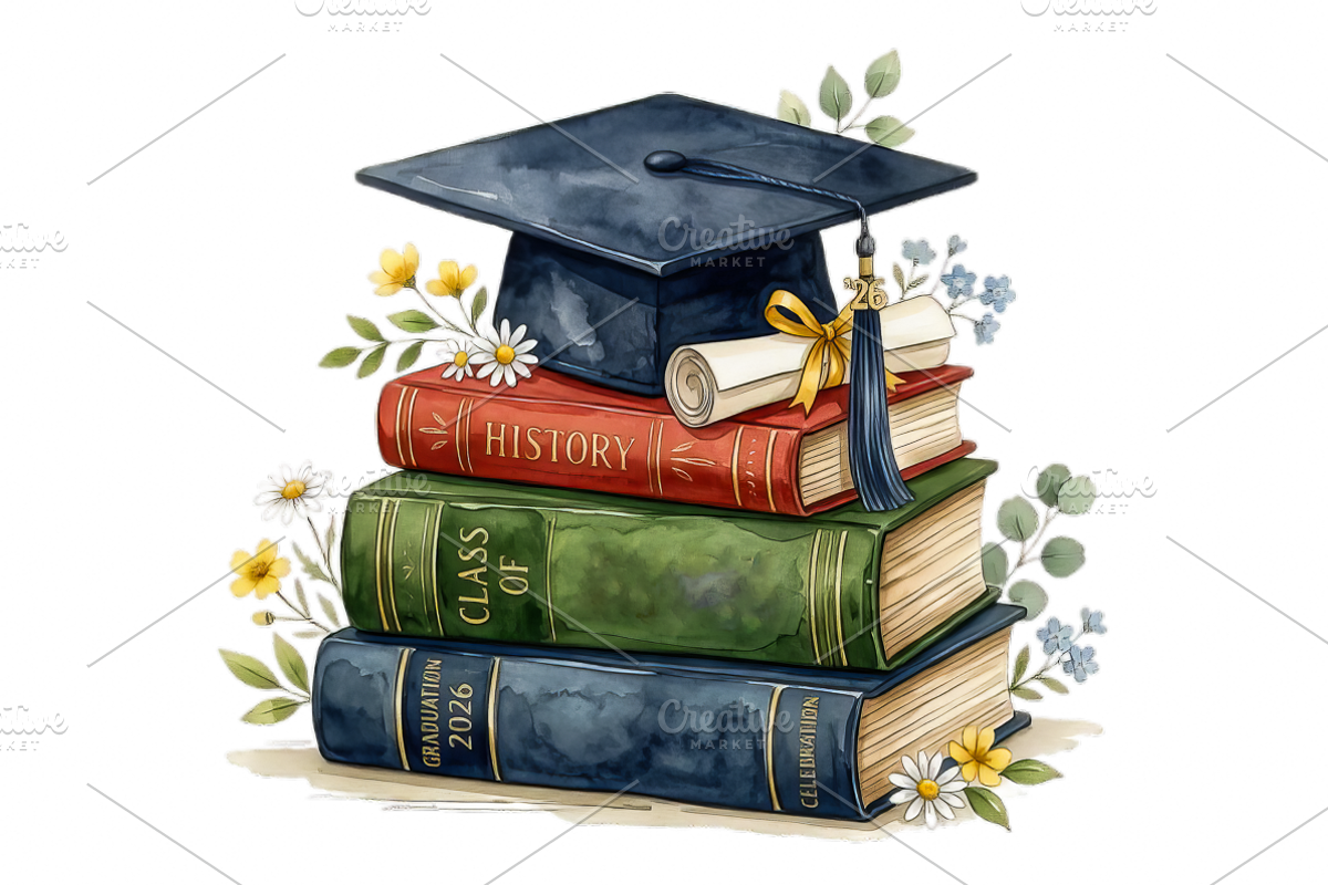 Watercolor Graduation Clipart PNGs, an Education Illustration by VetalStock (Photo 21 of 24)